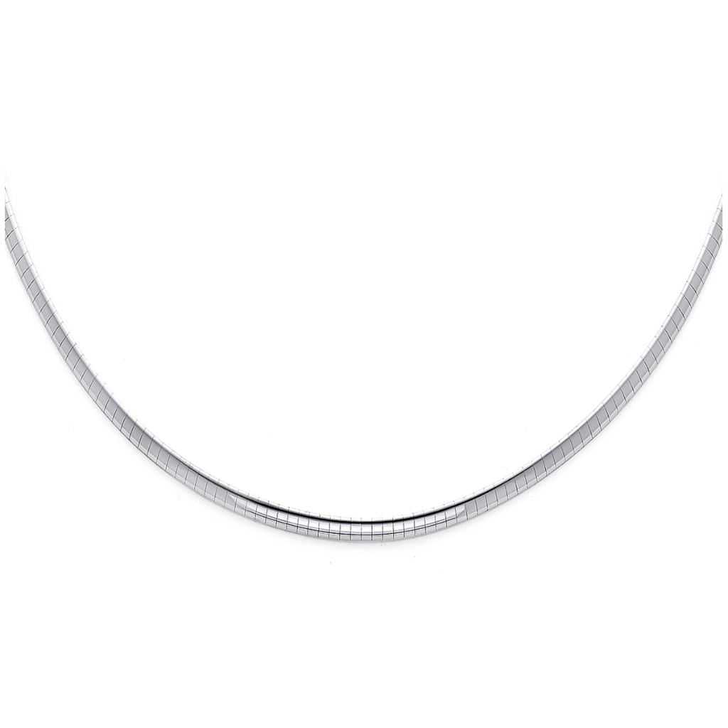 14k White 3mm Reversible Omega Necklace - 18